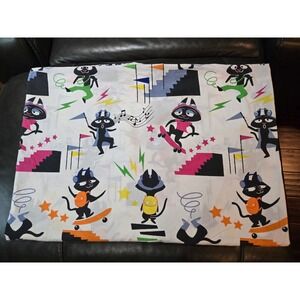 Unbranded Cartoon Skater Cat Twin Duvet Cover Multicolor Retro 90s Style Good